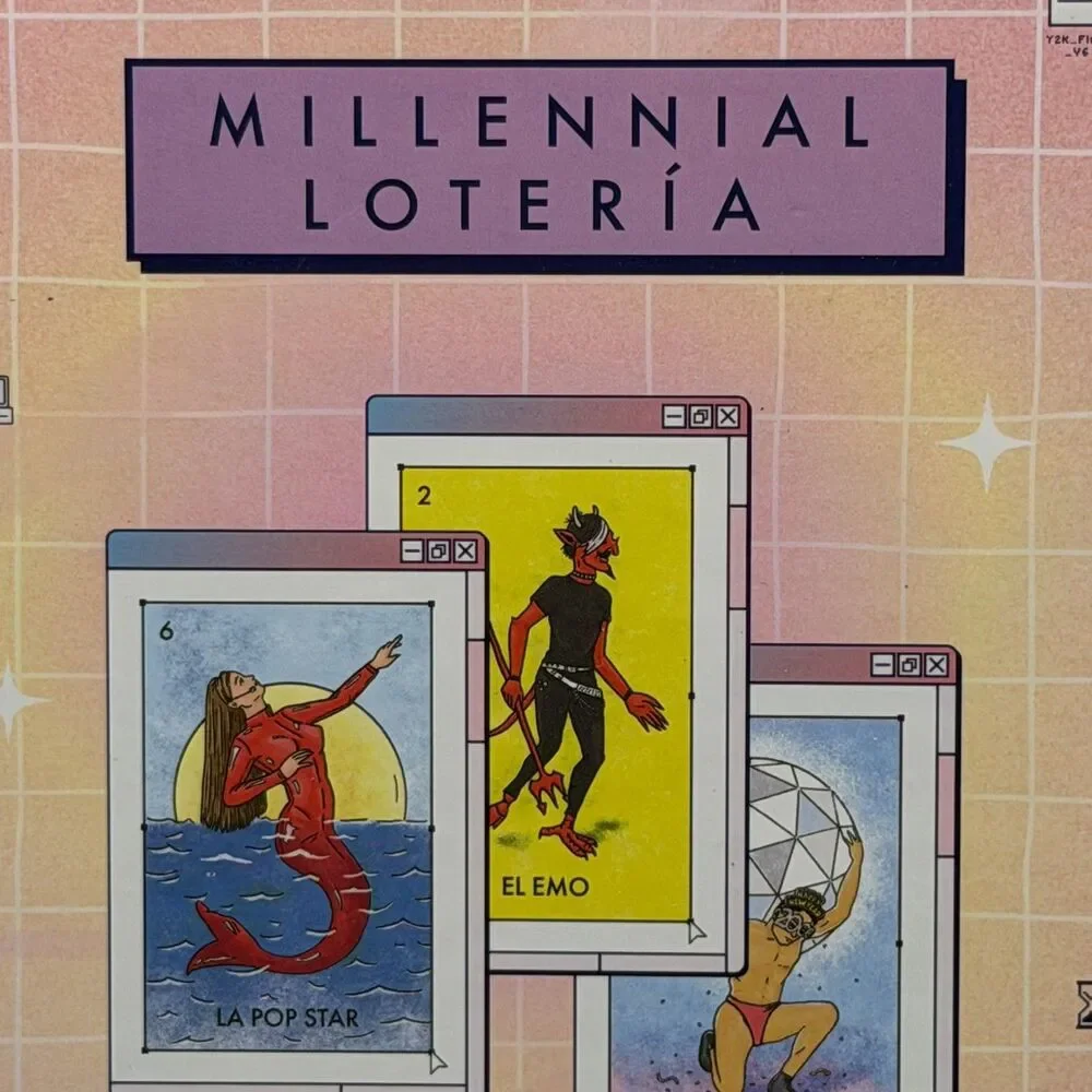 Millennial Loteria Y2K Edition Board Game 2-10 Players Used Includes Most Pieces